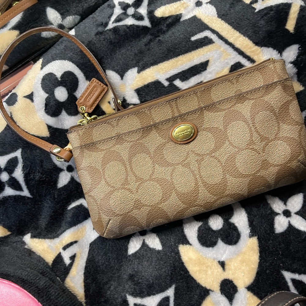 Coach monogram wristlet